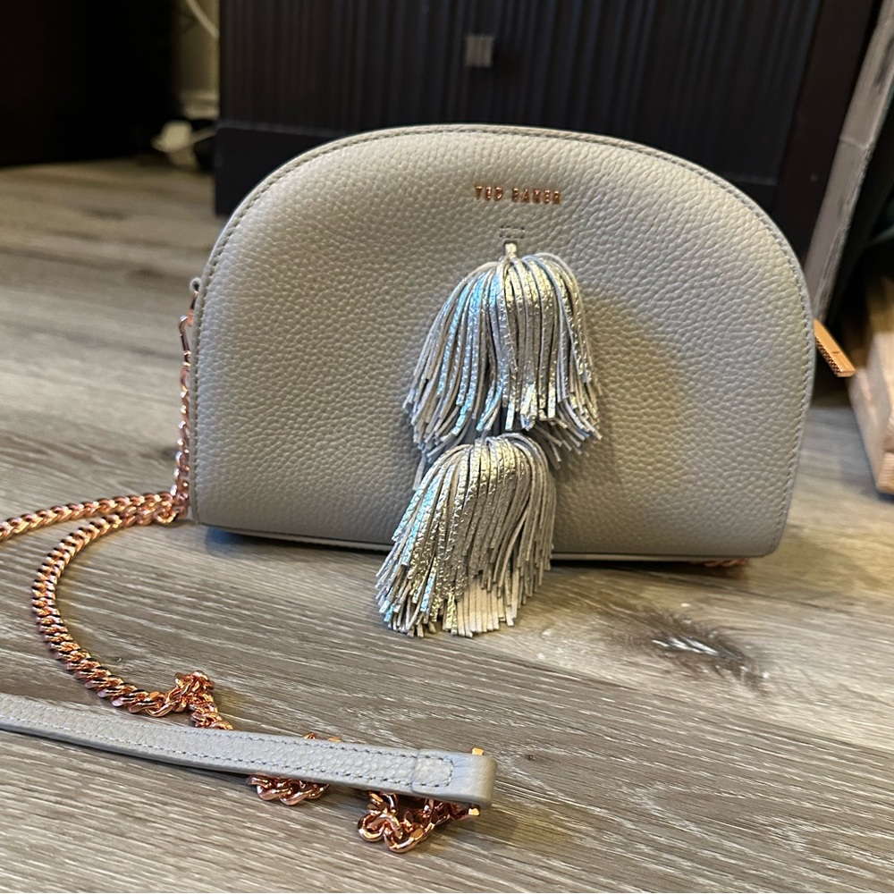 Ted Baker leather Pom Pom cross body bag,  EXCELLENT CONDITION